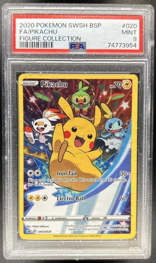 2020 Pokemon SWSH Black Star Promos Pikachu Figure Collection #SWSH020 PSA 9