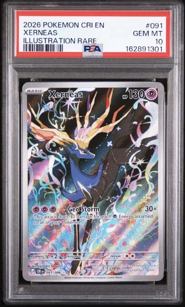 2026 Pokemon Chaos Rising Xerneas Illustration Rare #091/086 PSA 10 GEM MINT