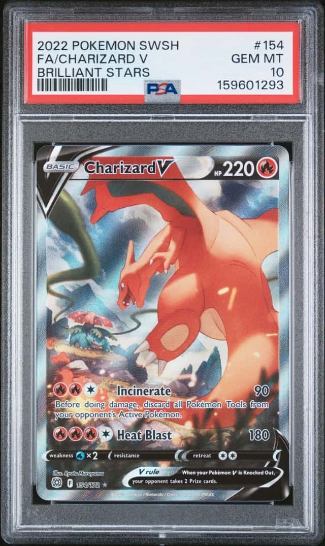 Pokemon Charizard V Brilliant Stars Full Alt Art 154 PSA 10 Gem Mint