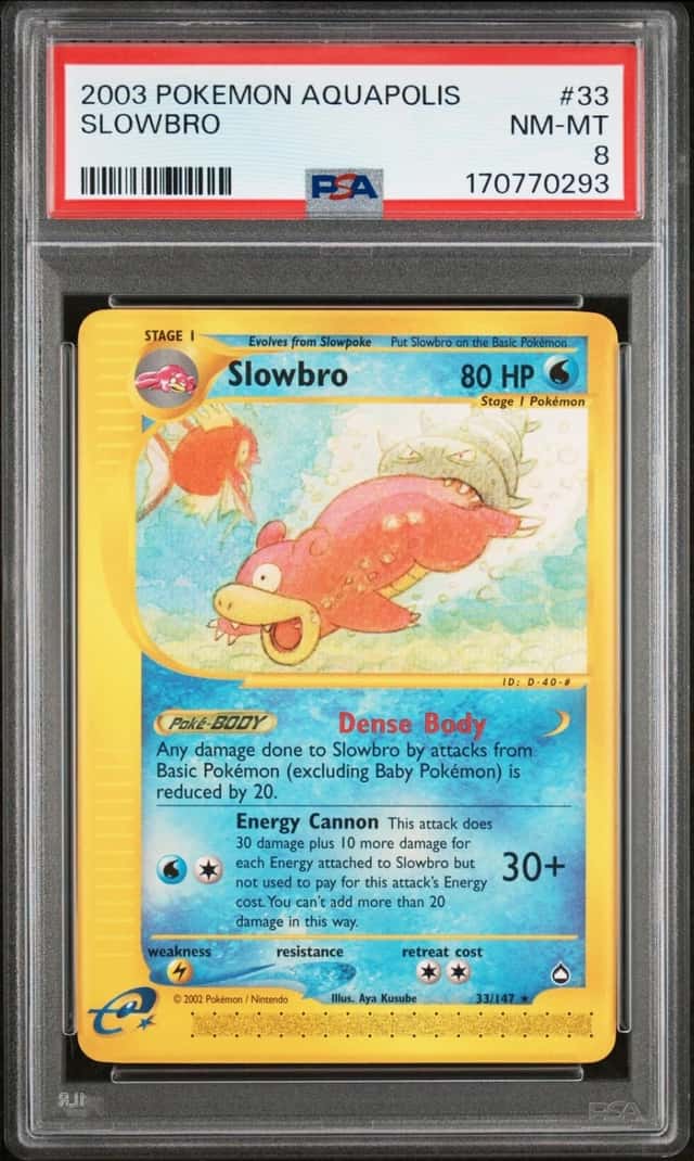 2003 POKEMON AQUAPOLIS #33 SLOWBRO PSA 8