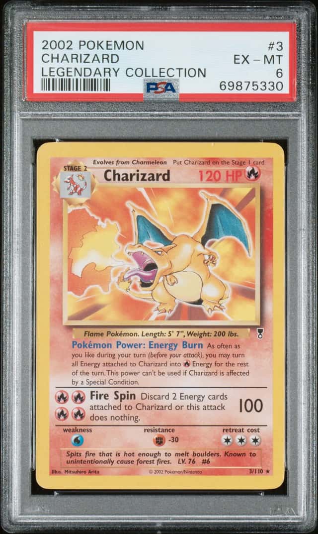 2002 Pokemon Legendary Collection #3 Charizard PSA 6 EX-MT