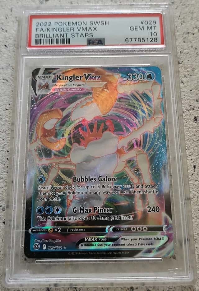 Kingler VMAX 029/172 PSA 10 Brilliant Stars Pokemon Card