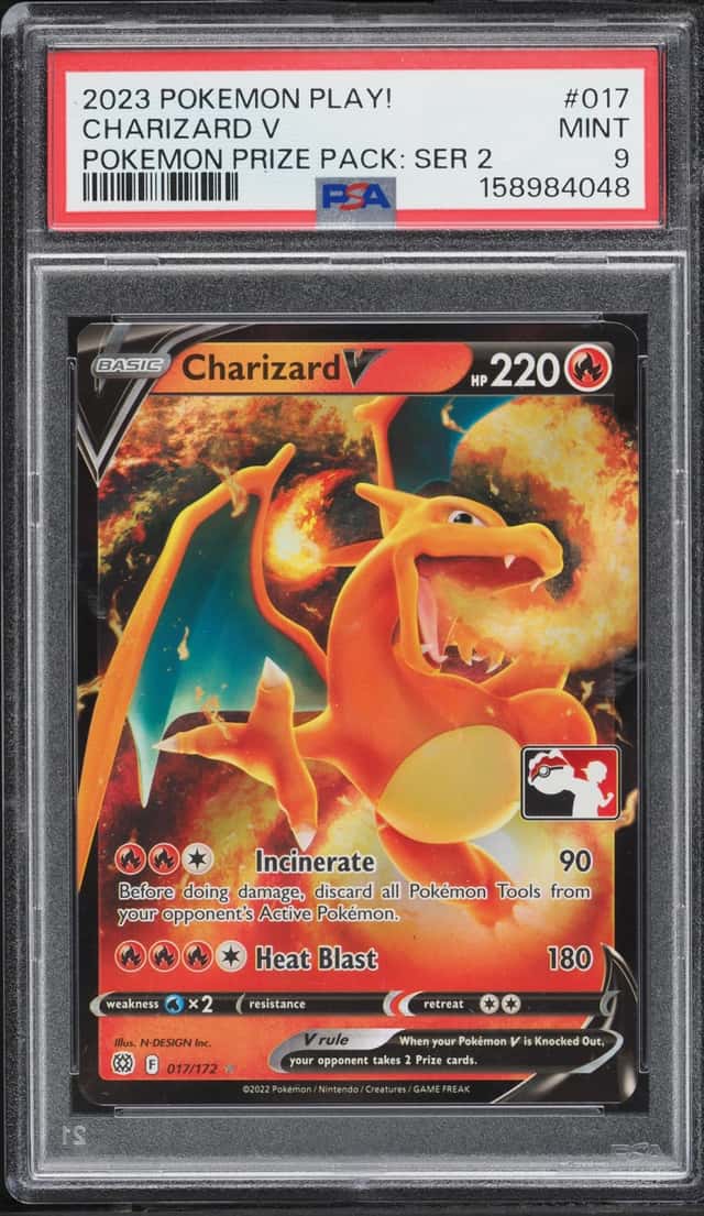 2023 Pokemon Play! Prize Pack Series 2 Full Art Charizard V #17 PSA 9 MINT