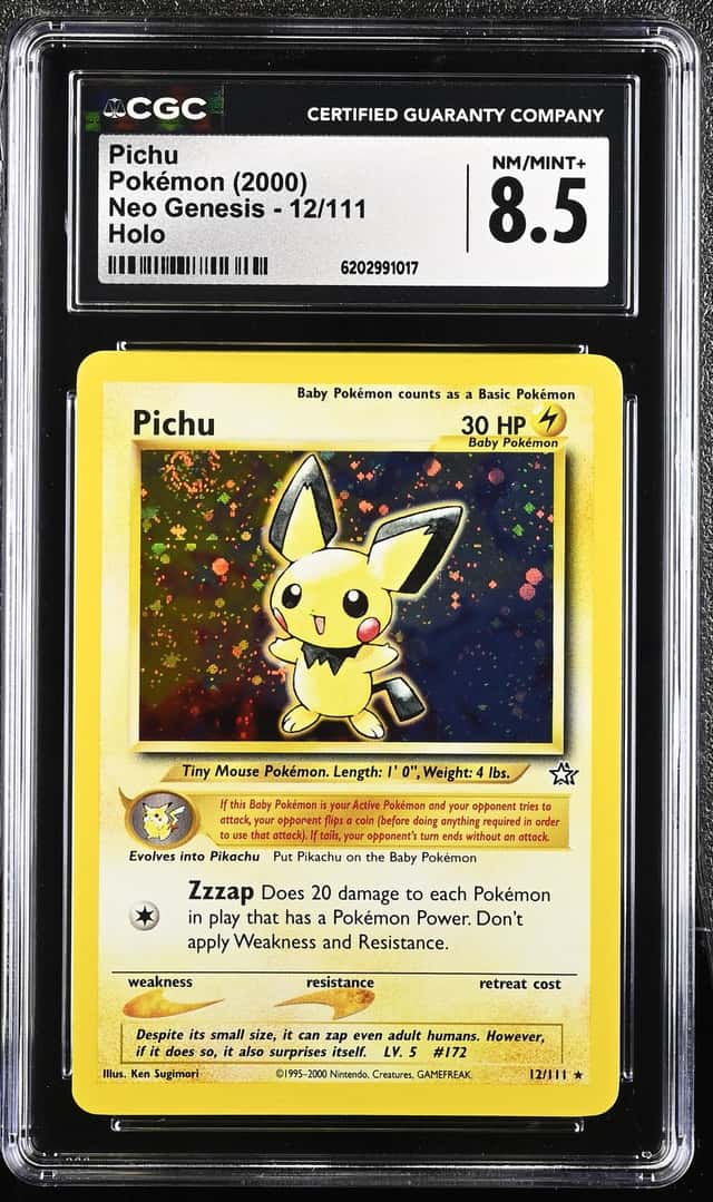 2000 Pokemon Neo Genesis Holo Pichu #12 CGC 8.5 NM-MT+