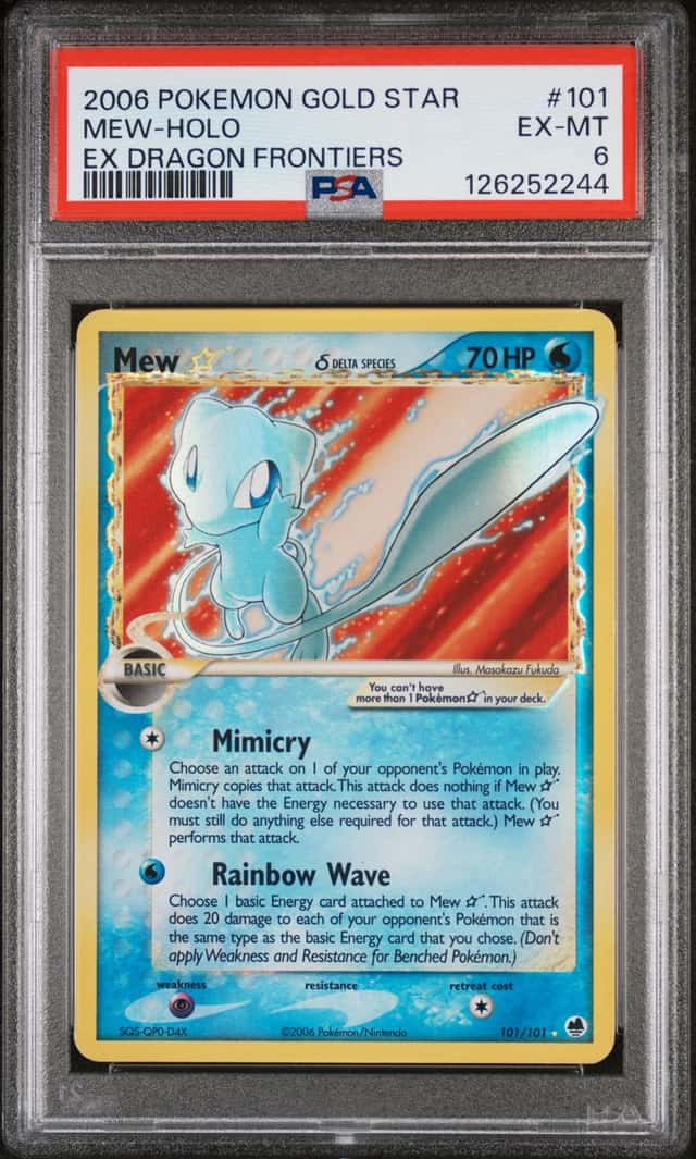 2006 Pokemon EX Dragon Frontiers Holo Mew Gold Star #101 PSA 6 EXMT