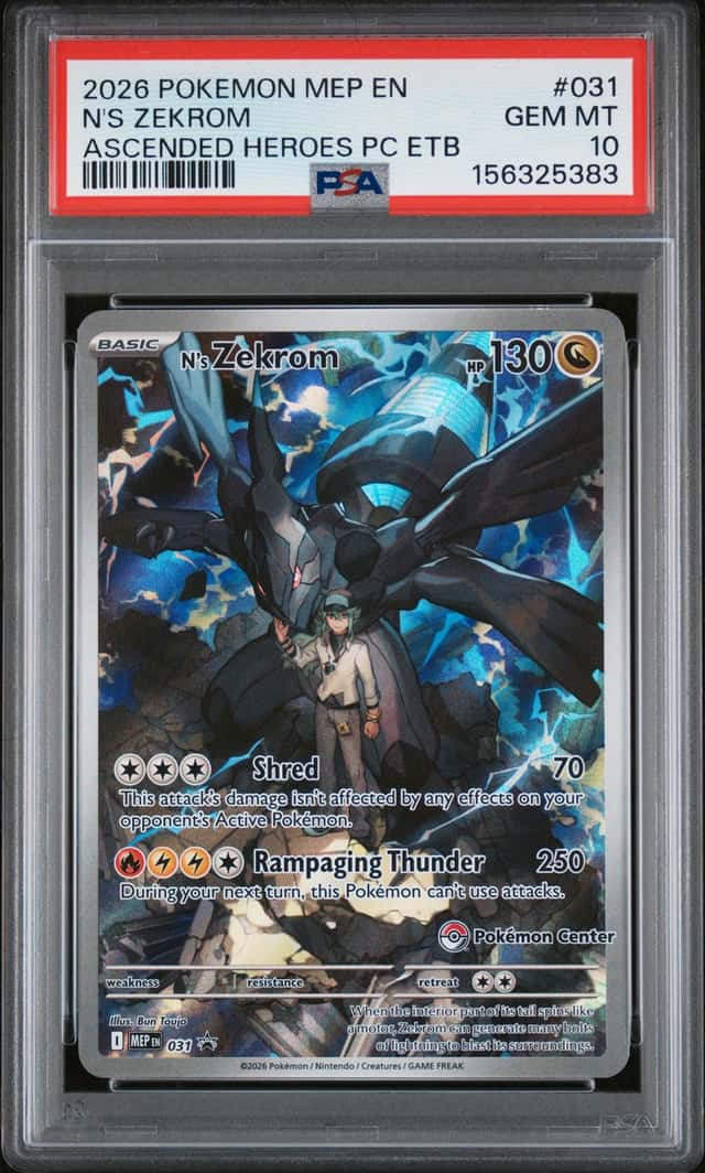 2026 Pokemon Mega Evolution Ascended Heroes Pokemon Center Elite Trainer Box N's Zekrom #031