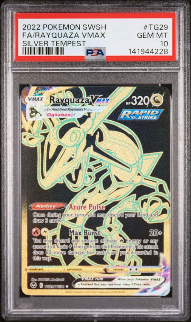 Pokemon 2022 Rayquaza VMAX TG29/TG30 Full Art Silver Tempest GEM MINT PSA 10