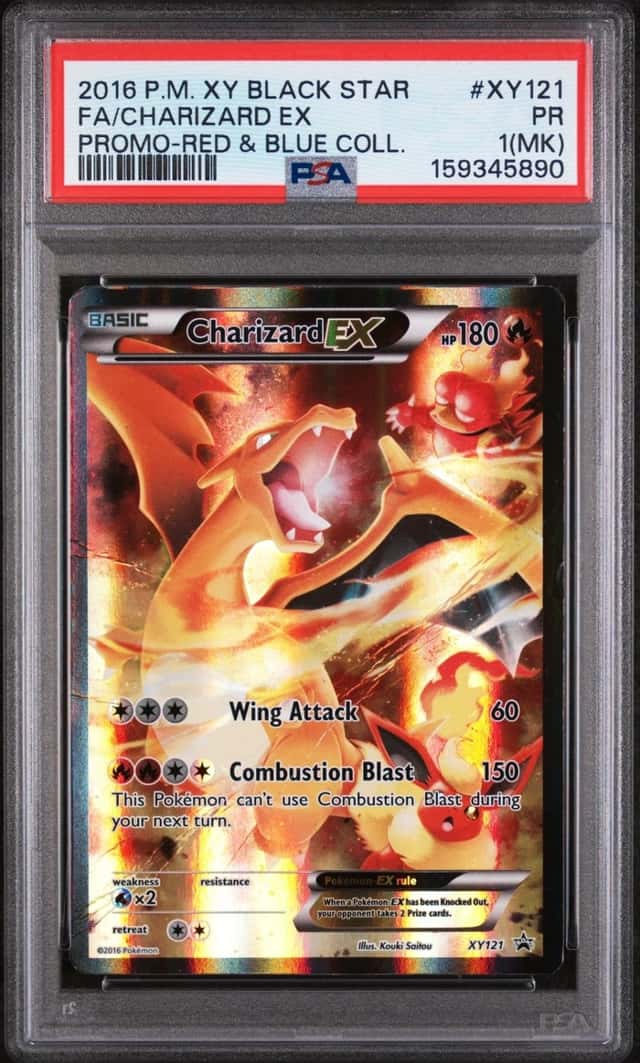 2016 POKEMON XY BLACK STAR PROMO #XY121 FULL ART/CHARIZARD EX PSA 1 MK