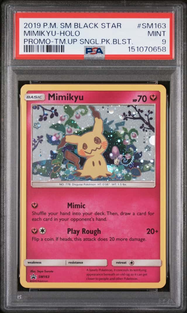 2019 POKEMON SM BLACK STAR PROMO TEAM UP SINGLE PACK BLISTERS MIMIKYU-HOLO PSA 9