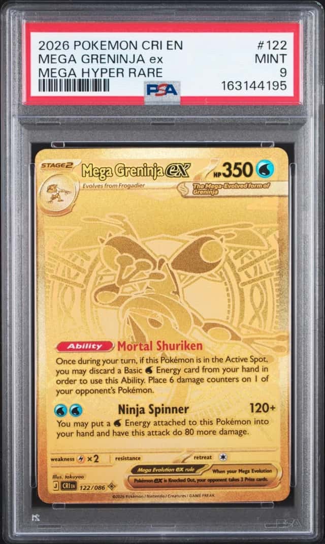 2026 POKEMON CRI EN-CHAOS RISING MEGA HYPER RARE #122 MEGA GRENINJA EX PSA 9
