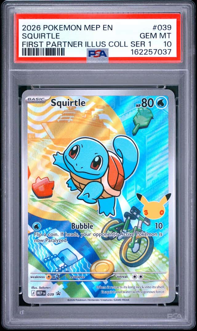 SQUIRTLE 2026 POKEMON FIRST PARTNER ILLUSTRATION COLLECTION #039 PSA 10 Q7826