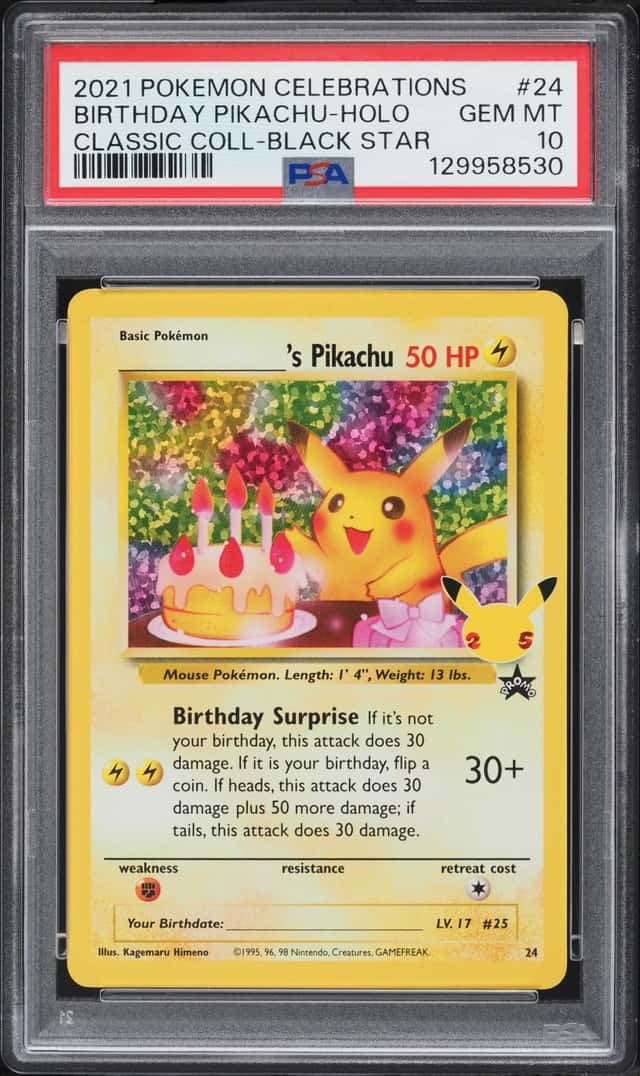 2021 Pokemon SWSH Promo Celebrations Classic Holo Birthday Pikachu #24 PSA 10 GEM MINT