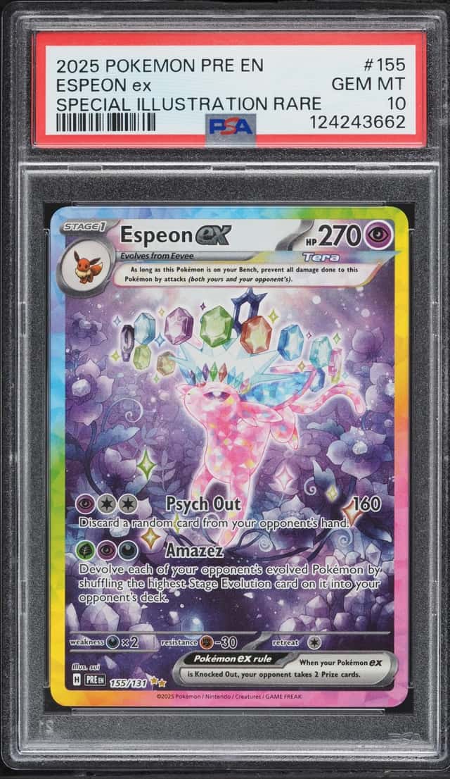 2025 Pokemon Scarlet & Violet Prismatic Evolutions SIR Espeon Ex #155 PSA 10 GEM MINT