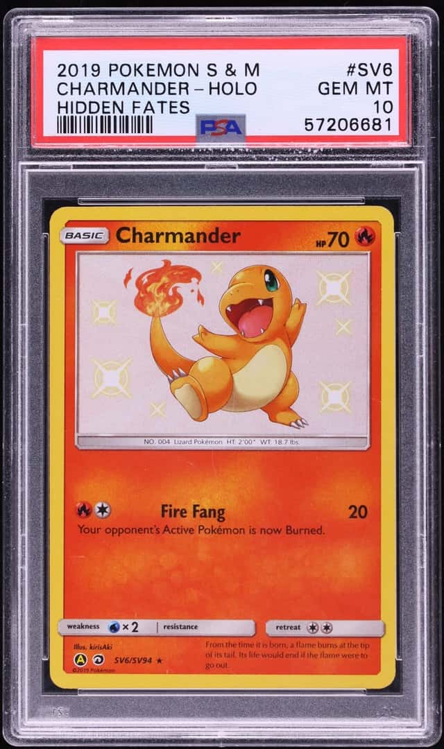 2019 Pokemon Sun & Moon Hidden Fates Vault Shiny Holo Charmander #SV6 PSA 10 GEM MINT