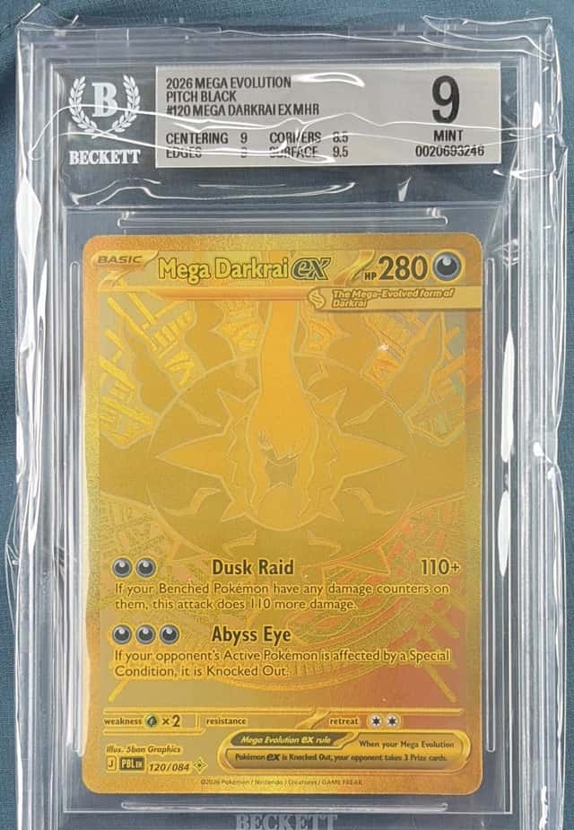 Darkrai Mega Darkrai EX 120/084 Mega Evo Pitch Black FA Foil MHR BGS 9 POP 1 