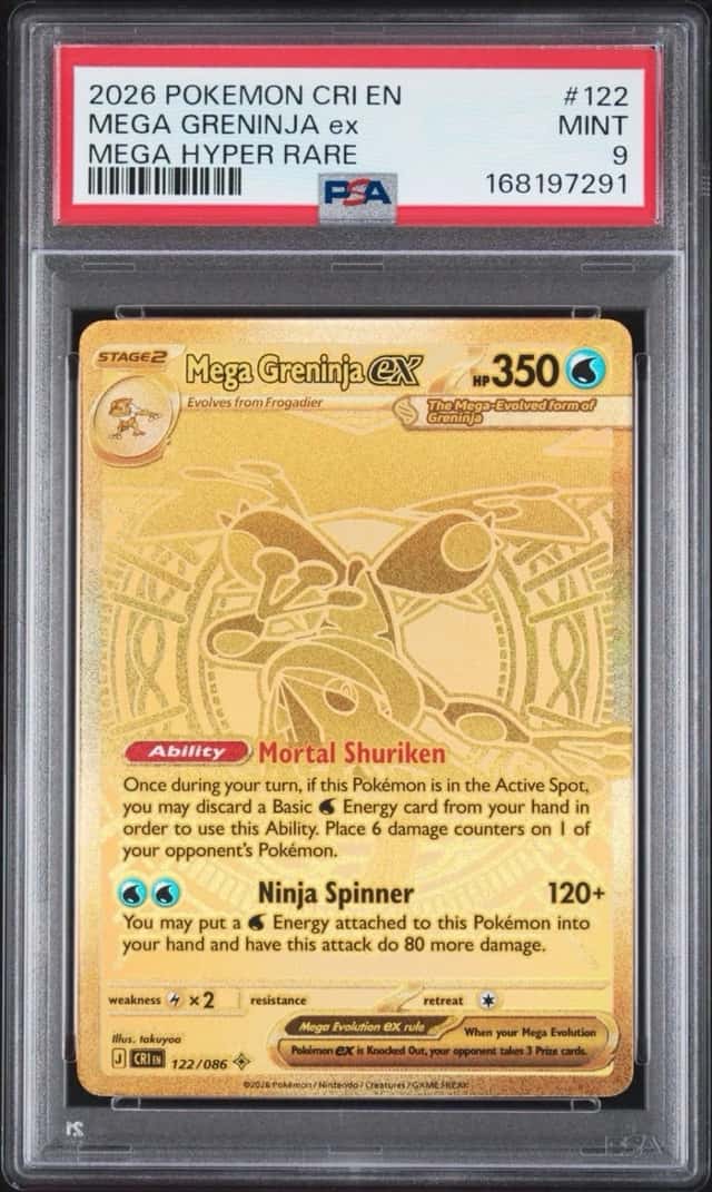 2026 POKEMON CRI EN-CHAOS RISING MEGA HYPER RARE #122 MEGA GRENINJA EX PSA 9