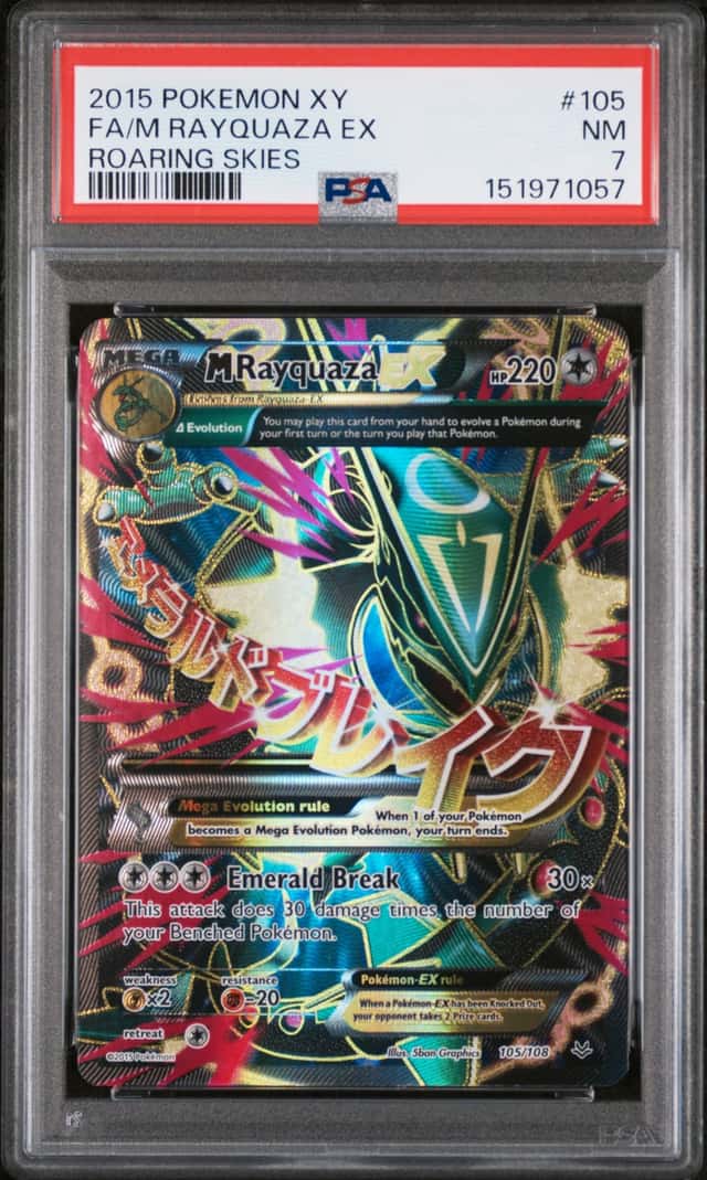 M Rayquaza ex #105 XY Roaring Skies 2015 Pokemon PSA 7