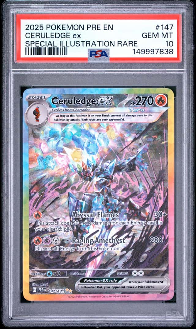 2025 POKEMON CERULEDGE ex SPEC ILLUS RARE PRISMATIC EVOLUTIONS #147 PSA 10