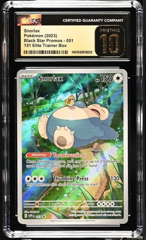 CGC PRISTINE 10 - 2023 SNORLAX 051 SVP BLACK STAR PROMO POKEMON 151 ETB