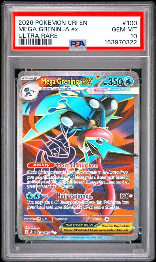 2026 POKEMON CRI EN-CHAOS RISING ULTRA RARE #100 MEGA GRENINJA EX PSA 10