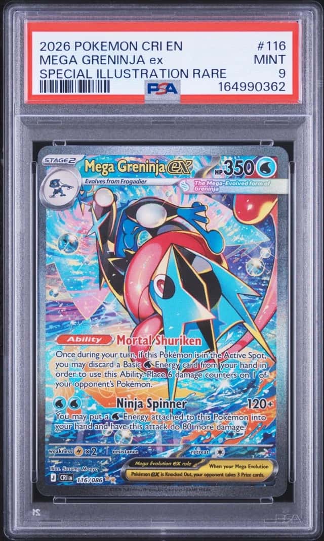 2026 POKEMON CHAOS RISING SPECIAL ILLUSTRATION RARE #116 MEGA GRENINJA EX PSA 9
