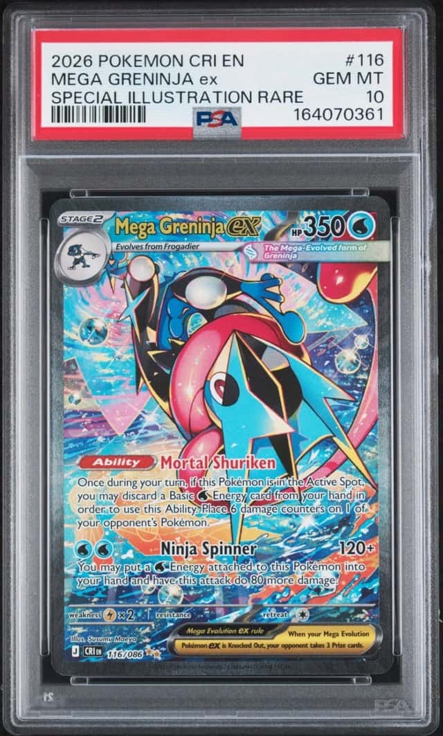2026 POKEMON CHAOS RISING SPECIAL ILLUSTRATION RARE #116 MEGA GRENINJA EX PSA 10