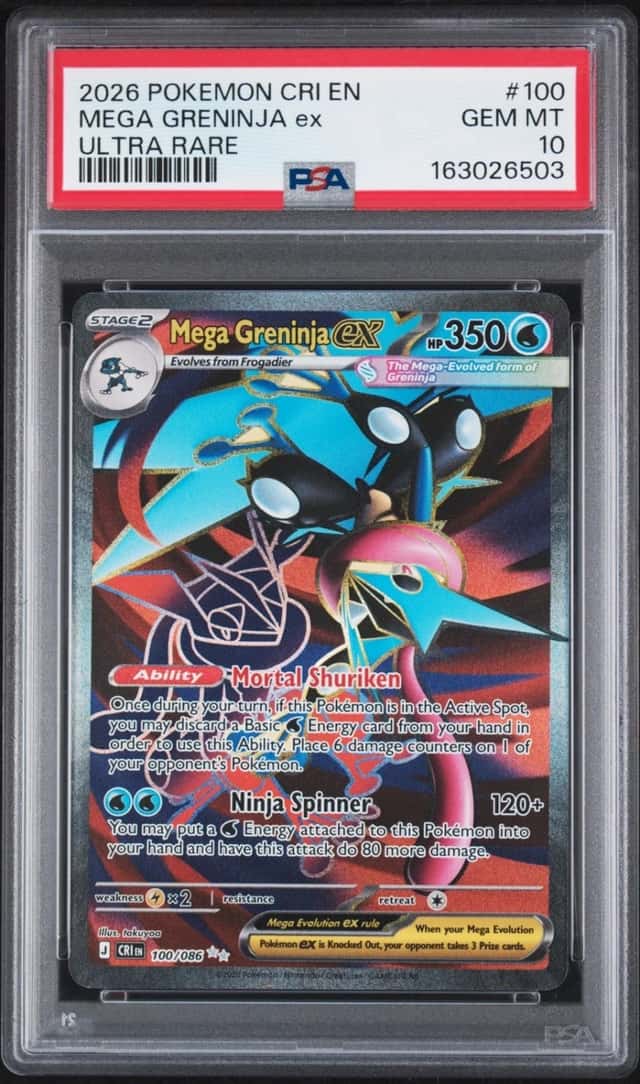 2026 POKEMON CRI EN-CHAOS RISING ULTRA RARE #100 MEGA GRENINJA EX PSA 10