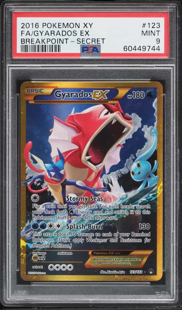 2016 Pokemon XY BREAKpoint Full Art Gyarados EX #123 PSA 9 MINT