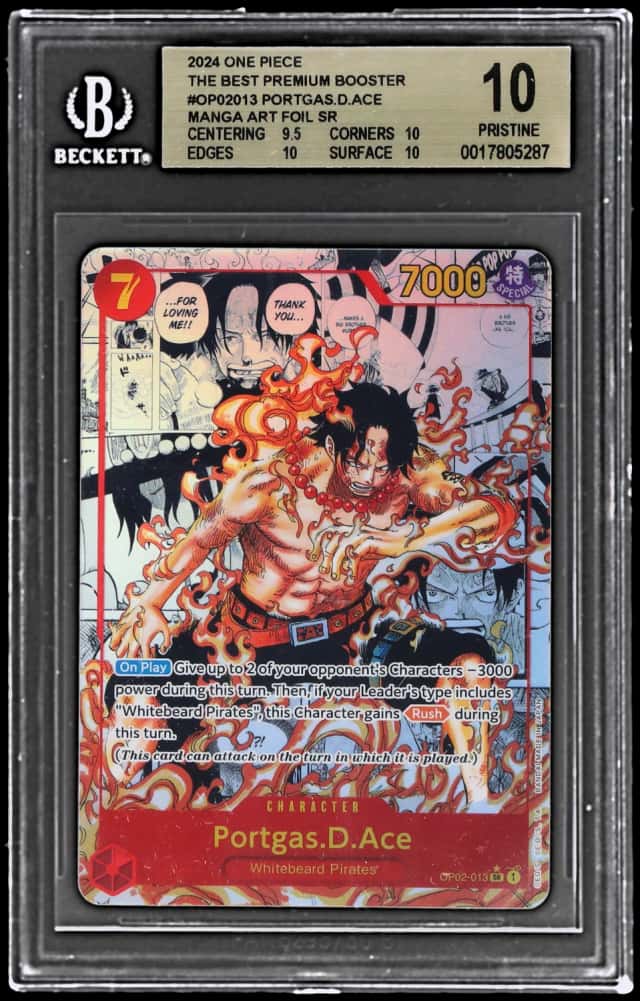 2024 One Piece the Best Premium Booster Manga Alternate Art Portgas D. Ace #OP02-013