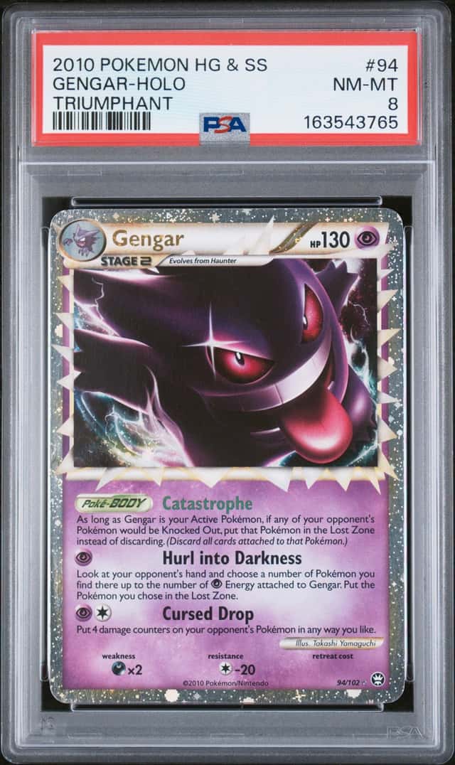 Pokemon 2010 Gengar Prime 94/102 Holo Rare Triumphant PSA 8