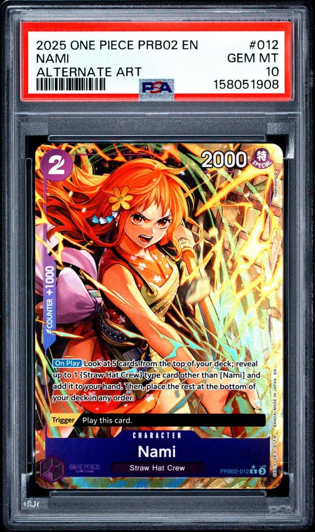 2025 ONE PIECE PRB02-PREMIUM BOOSTER VOL.2 ALTERNATE ART NAMI PSA 10