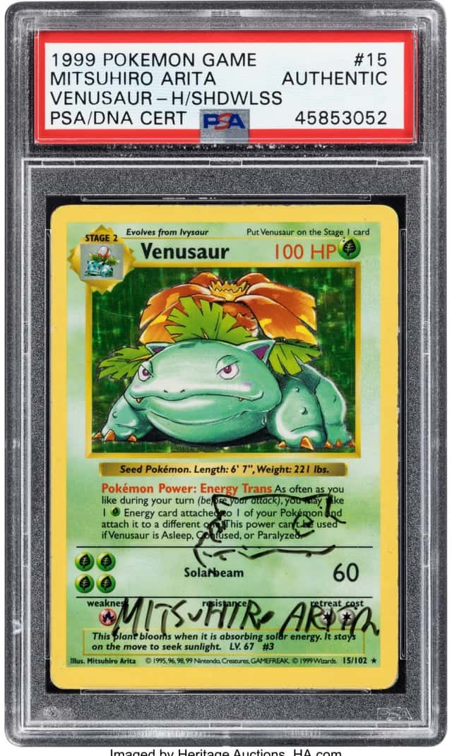 Pokémon Venusaur 15 Shadowless Base Set PSA Authentic...