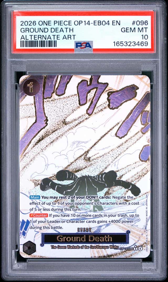 2026 ONE PIECE OP14-EB04-THE AZURE SEA'S SEVEN ALTERNATE ART GROUND DEATH PSA 10