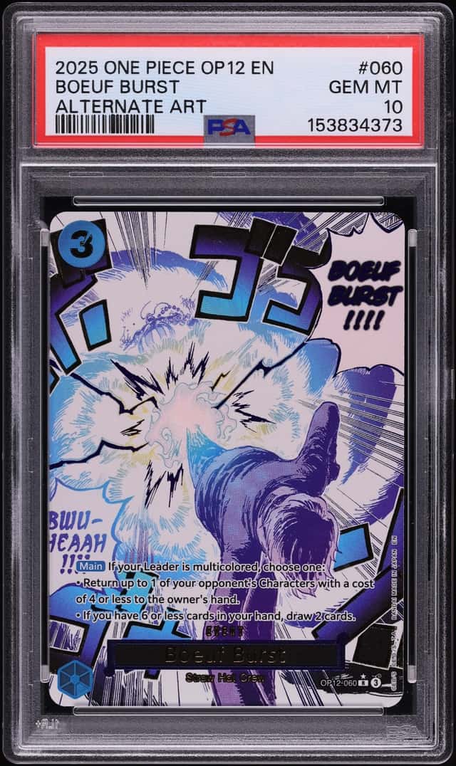 2025 One Piece Legacy Of The Master Alt Art Boeuf Burst #OP12-060 PSA 10 GEM MINT