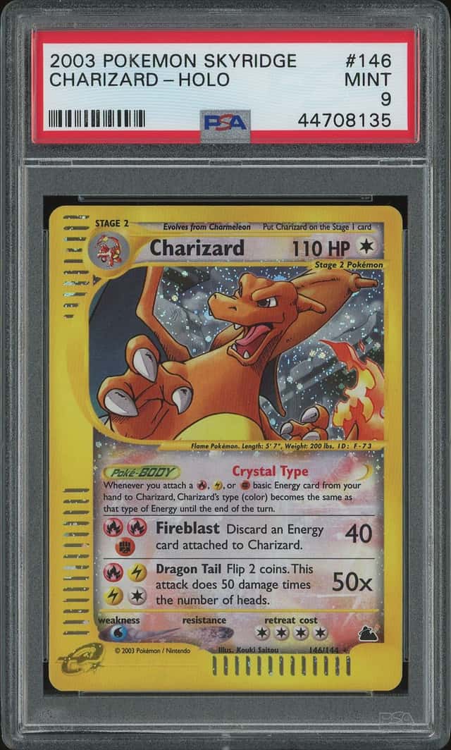 2003 Pokemon Skyridge Holo #146 Crystal Charizard - PSA MINT 9