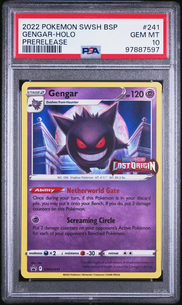 2022 Pokemon Sword and Shield Black Star Promo Prerelease Holo Gengar #241