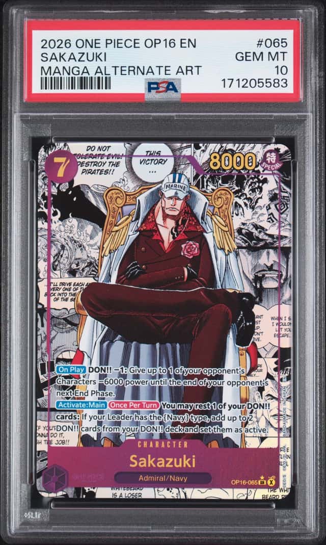2026 One Piece the Time of Battle Manga Alternate Art Sakazuki #OP16-065