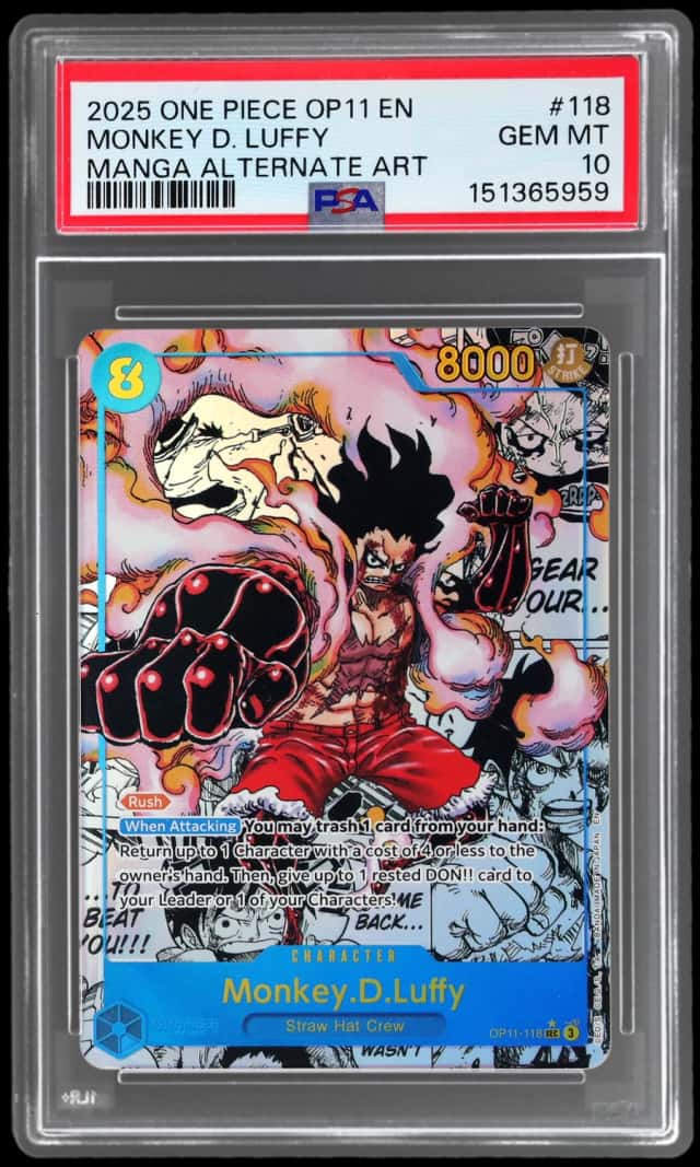 2025 One Piece A Fist of Divine Speed Manga Alternate Art Monkey D. Luffy #OP11-118