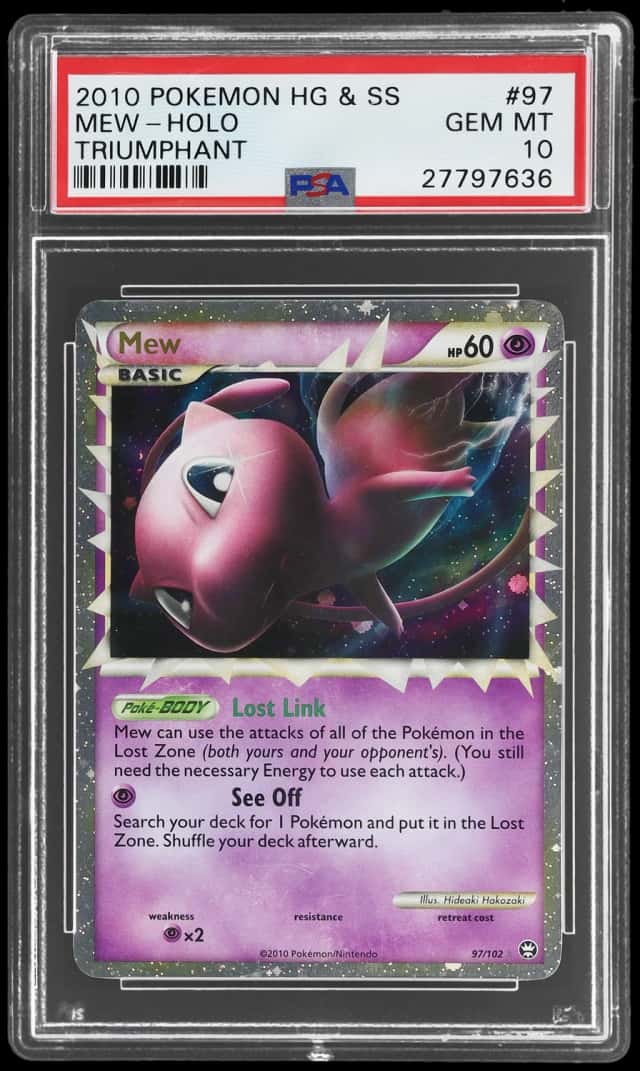 2010 Pokemon Heartgold and Soulsilver Triumphant Holo Mew #97