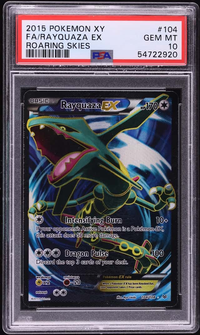 2015 Pokemon XY Roaring Skies Full Art Rayquaza EX #104 PSA 10 GEM MINT