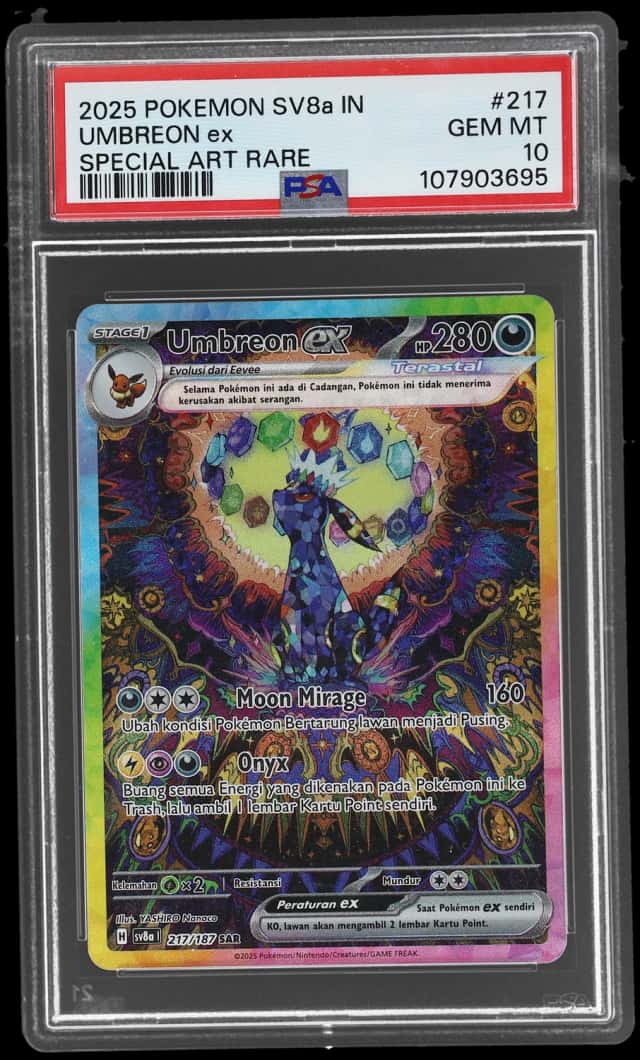 2024 Pokemon Scarlet and Violet Terastal Festival Ex High Class Expansion Indonesian Special Art Rare Umbreon Ex #217