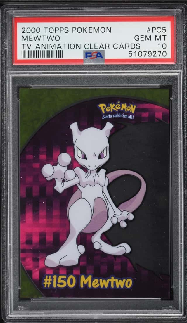 2000 Topps Pokemon TV Animation Clear Cards Mewtwo #PC5 PSA 10 GEM MINT