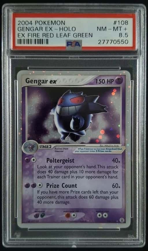2004 Pokemon GENGAR EX #108/112 FireRed & LeafGreen Holo Ultra Rare EN PSA 8.5