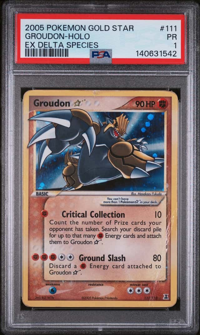 2005 Pokemon Ex Delta Species Gold Star Holo Groudon #111