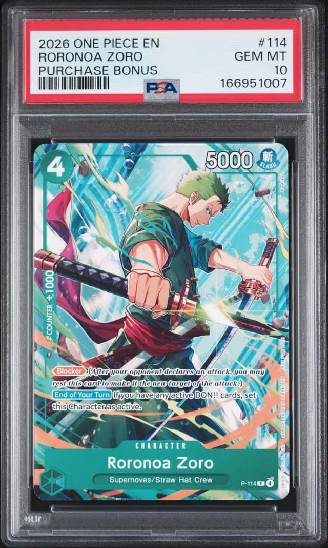 2026 One Piece Promos Purchase Bonus Roronoa Zoro #P-114