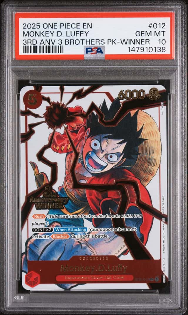 2025 One Piece Promo 3 Brothers Pack 3rd Anniversary Winner Monkey D. Luffy #ST01-012