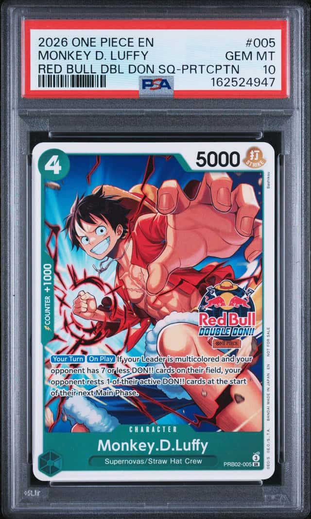 2026 One Piece Promo Red Bull Double Don Store Qualifier Participation Monkey D. Luffy #PRB02-005