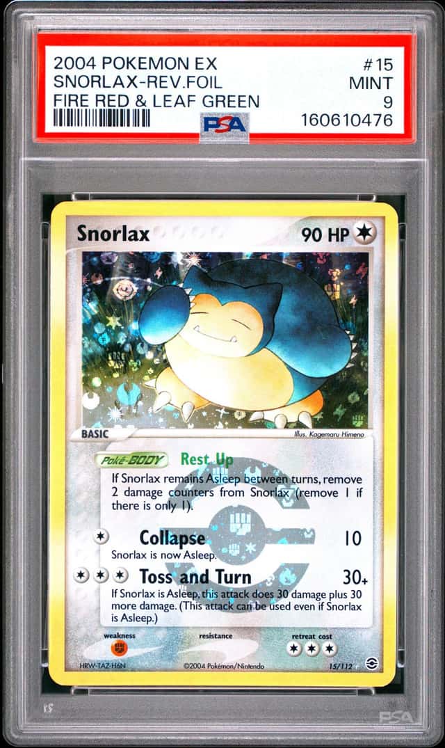 2004 Pokemon Ex Fire Red Leaf Green Reverse Foil Snorlax #15