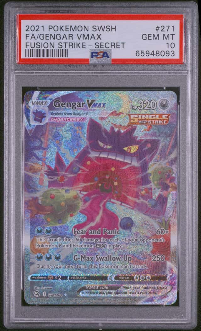 2021 Pokemon Sword and Shield Fusion Strike Secret Rare Gengar Vmax #271