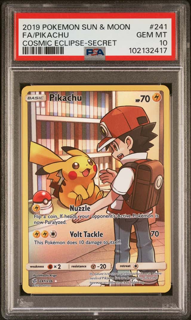 2019 Pokemon Sun and Moon Cosmic Eclipse Secret Rare Pikachu #241